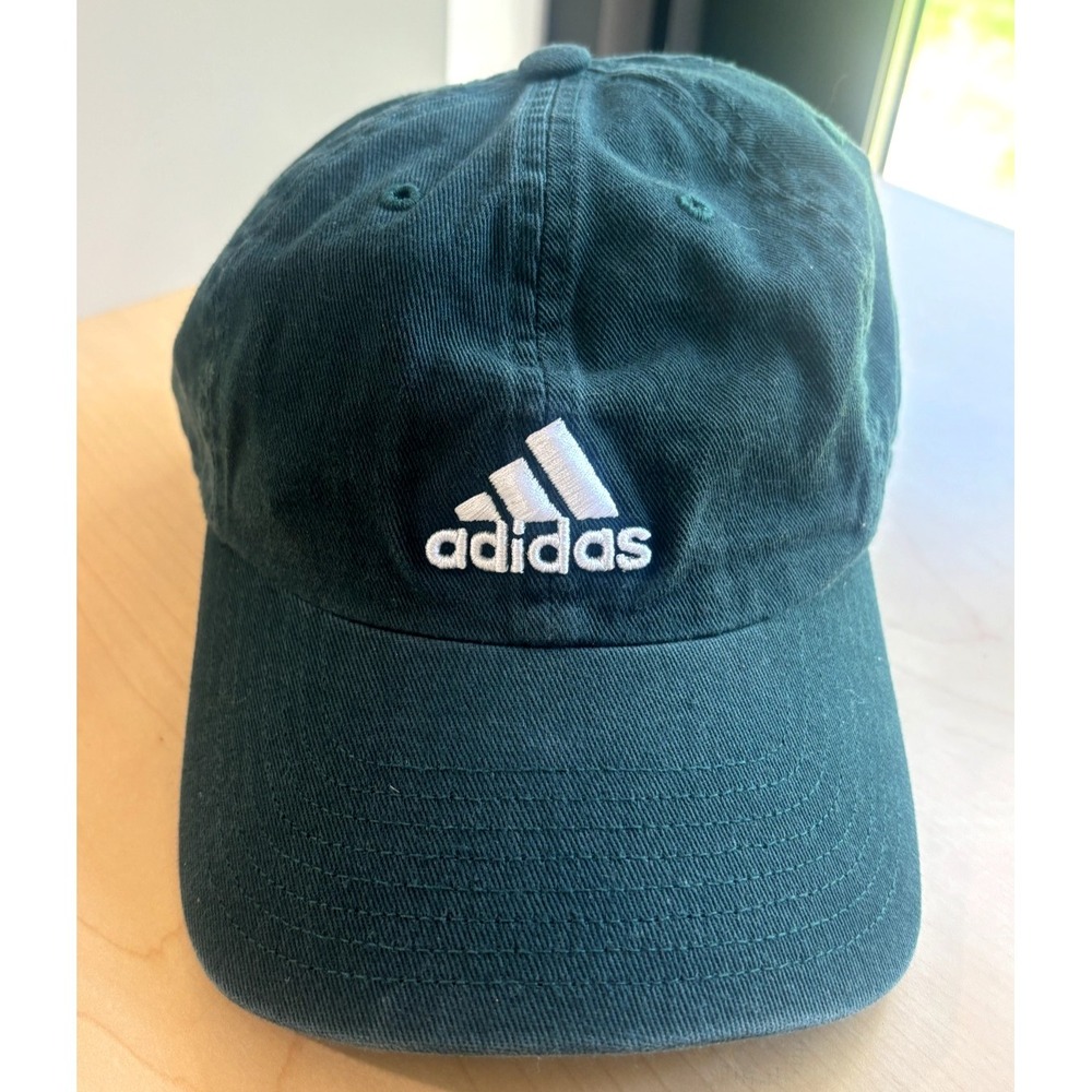 Adidas Black Strapback Hat Adult OSFA White Logo Adjustable Athletic Cap